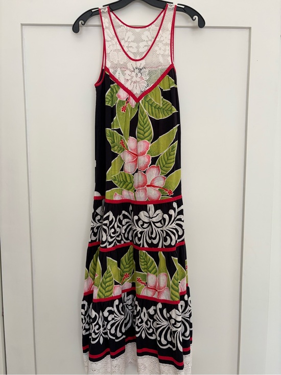 None Dresses & Skirts - Vintage Aloha dress, hand stitched, with Leaves and  Flowers, lace detail